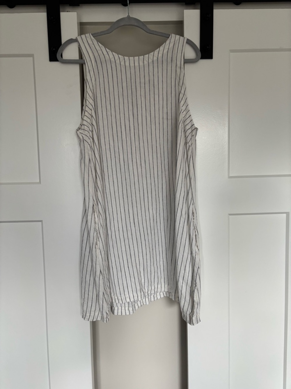 a new day White Tank Top with Black Pinstripes